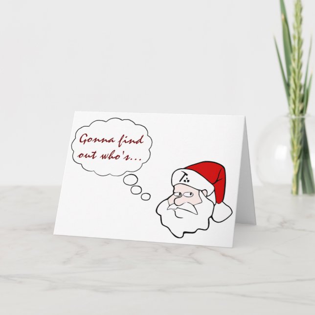 Geologist Santa's Gnaughty or Gneiss List Holiday Card (Front)