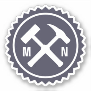 Geologist's Hammer Logo with your Initials on a