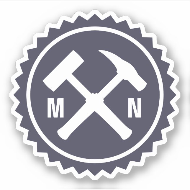 Geologist's Hammer Logo with your Initials on a (Front)