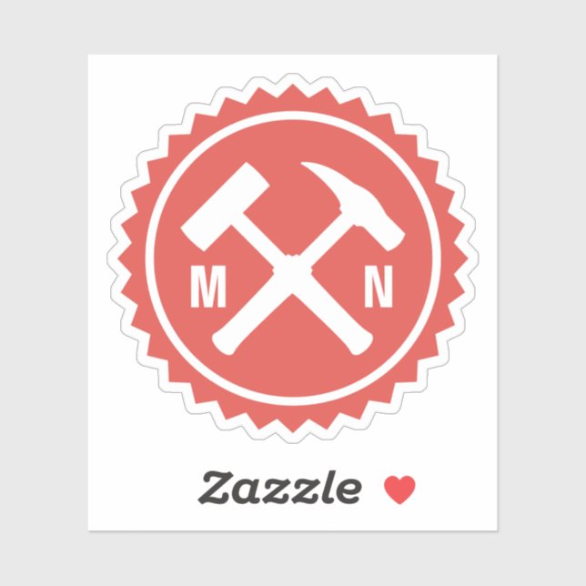 Geologist's Hammer Logo with your Initials on a (Sheet)