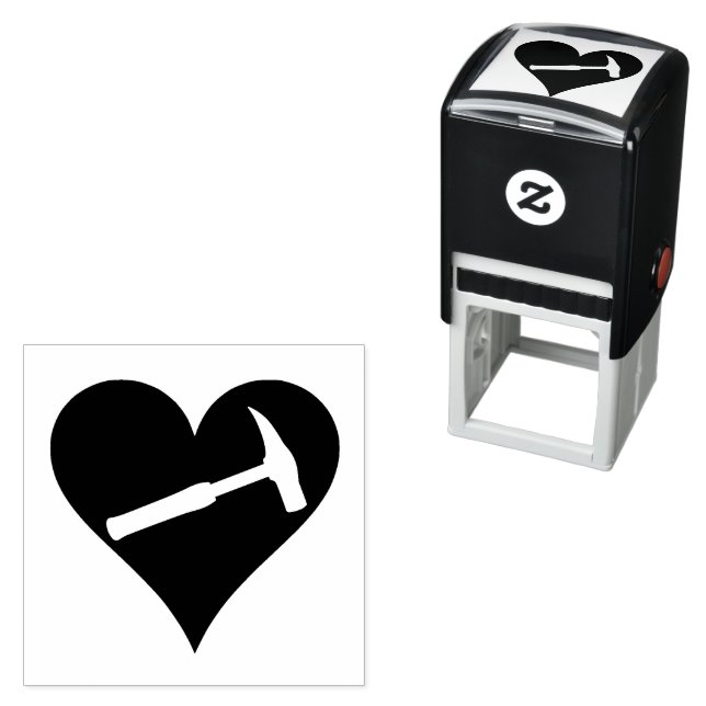 Geologist's Heart and Rock Hammer Self-inking Stamp (In Situ)