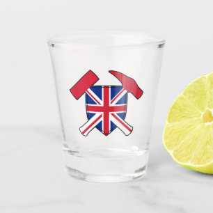 Geologist's Rock Hammer and Union Jack Logo Shot Glass