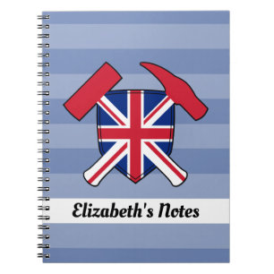 Geologist's Rock Hammer with Union Jack Logo Notebook