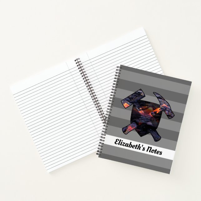 Geologist's Rock Hammers with Hawaiian Lava Flow Notebook (Inside)