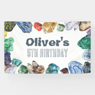 Geology Birthday Backdrop Rocks Dig Party Banner