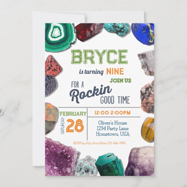 Geology Birthday Party Invitations (Front)