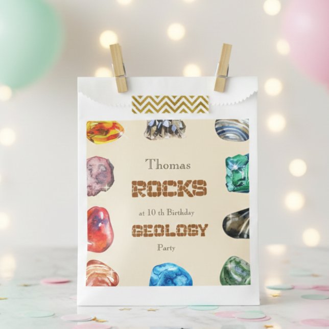 Geology birthday party rocks gemstone favour bags (Creator Uploaded)