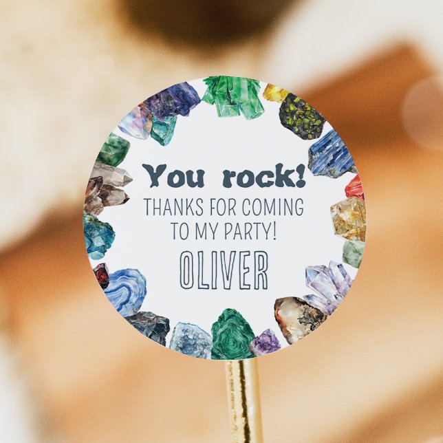 Geology Birthday Rocks Dig Party Stickers (Creator Uploaded)