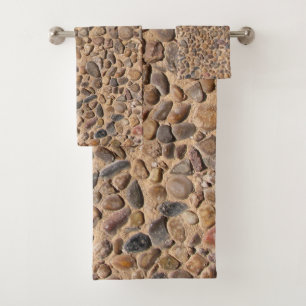 Geology Decorative Pebble Stones Photo Bath Towel Set