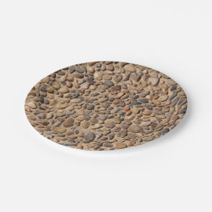 Geology Decorative Pebble Stones Photo Paper Plate