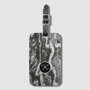 Geology Decorative Rock Texture Custom Monogram Luggage Tag