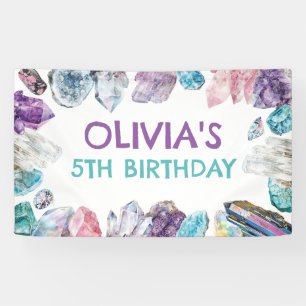 Geology Girl Birthday Backdrop Gem Dig Party Banner