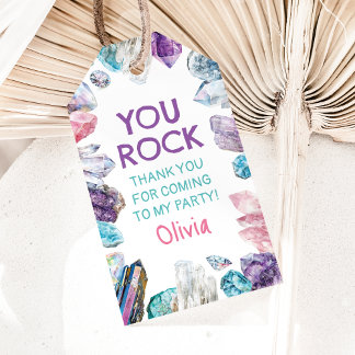 Geology Girl Birthday Gem Dig Party Thank You Gift Tags
