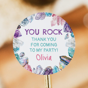 Geology Girl Birthday Rocks Dig Party Stickers