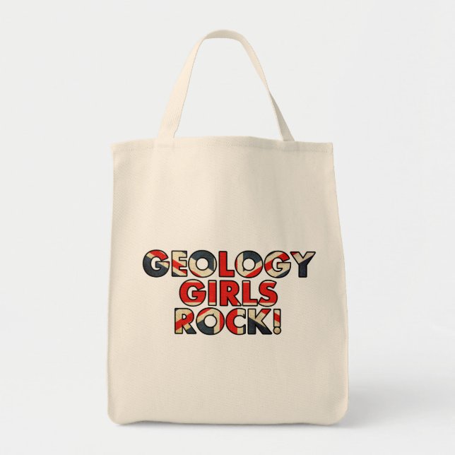Geology Girls Rock!  (UK Flag) Tote Bag (Front)