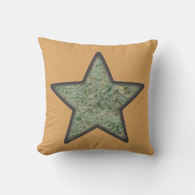 Geology Green Rock Star on Custom Colour Cushion (Front)