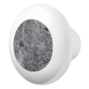 Geology Grey Granite Blue Details Ceramic Knob