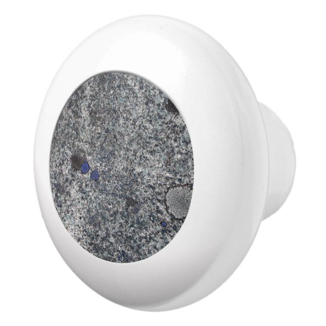 Geology Grey Granite Blue Details Ceramic Knob (Right)