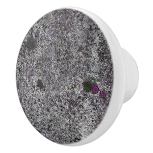 Geology Grey Granite Pink Details Ceramic Knob