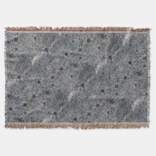Geology Grey Granite Rock with Blue Details Throw Blanket