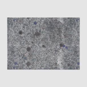 Geology Grey Granite Rock with Blue Details Tissue Paper