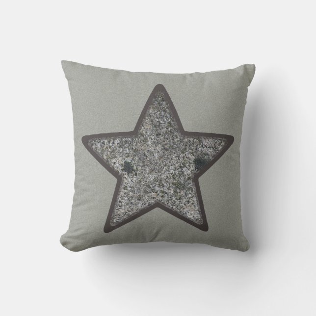 Geology Grey Rock Star on Custom Colour Cushion (Front)