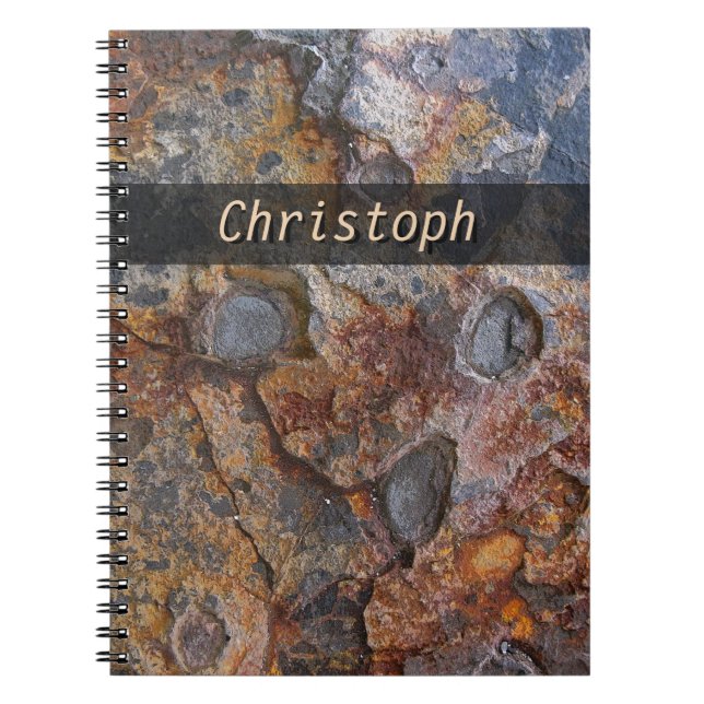 Geology Grungy Rock Texture Photo any Text Spiral Notebook (Front)