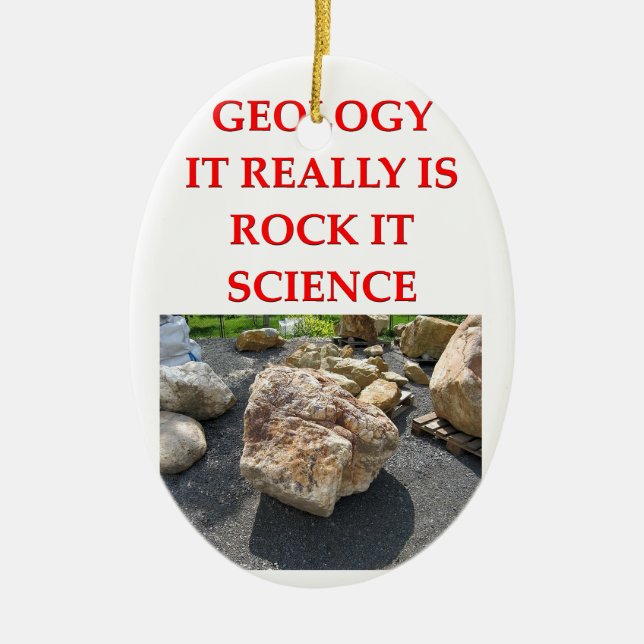 geology joke ceramic tree decoration (Front)