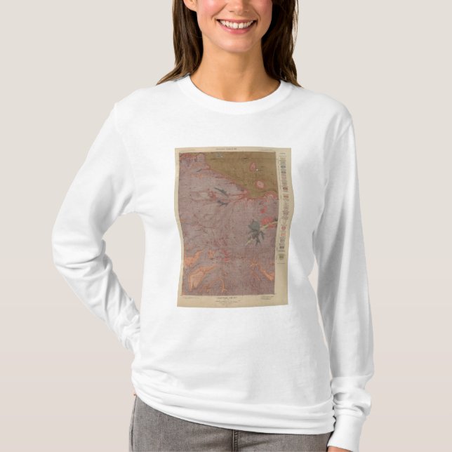 Geology Map, Yellowstone National Part, Wyoming 3 T-Shirt (Front)