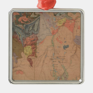 Geology Map, Yellowstone National Part, Wyoming Metal Tree Decoration