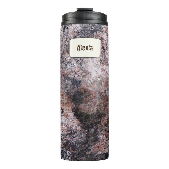 Geology Pink Rock Texture Custom Name Thermal Tumbler (Front)