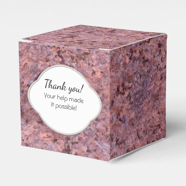 Geology Pink Rock Texture Label with any Text Favour Box (Front Side)