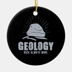 Geology - Rock Always Wins Ceramic Tree Decoration