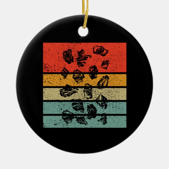 Geology - Rock Collecting Retro Ceramic Tree Decoration (Front)