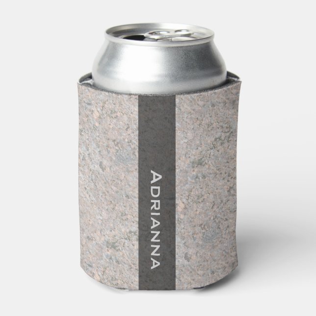 Geology Rock Texture with Name Can Cooler (Can Front)