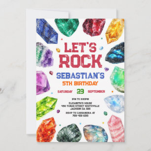 Geology Rocks Crystal Gemstone Birthday Invitation