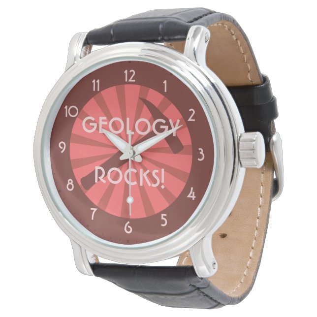 Geology Rocks! Hammer Badge Watch (Angled)