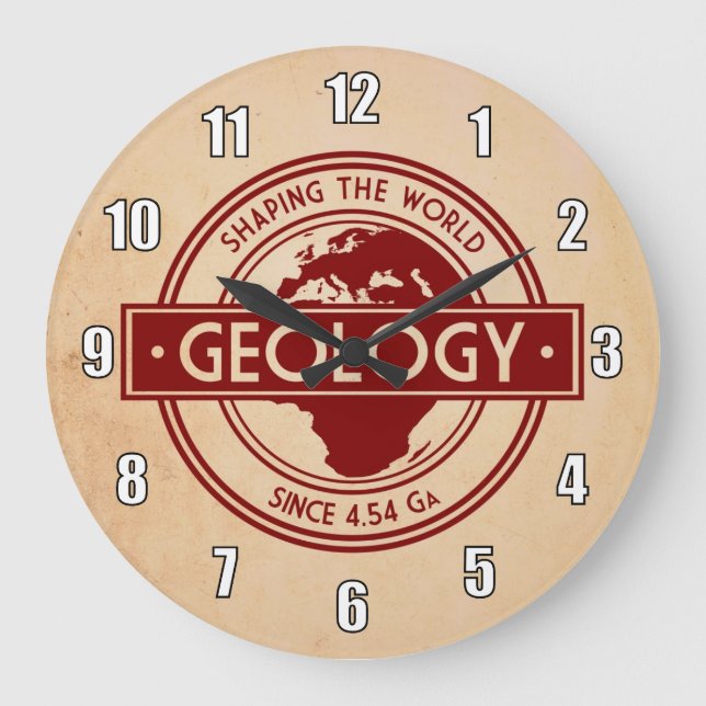 Geology- Shaping the World Logo (Europe/Africa) Large Clock (Front)