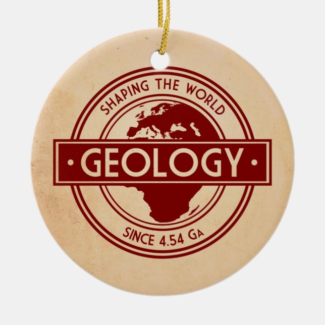 Geology- Shaping the World Logo (Europe) Ceramic Tree Decoration (Front)