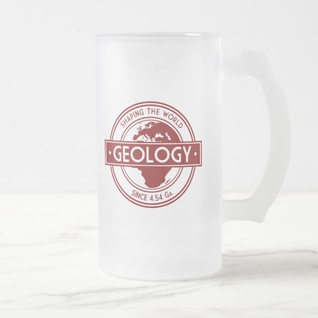Geology- Shaping the World Logo (Europe) Frosted Glass Beer Mug (Right)