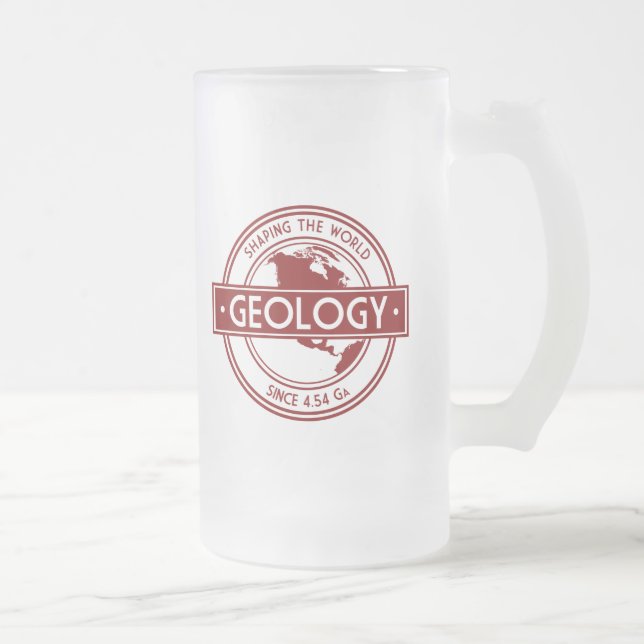 Geology- Shaping the World Logo (North America) Frosted Glass Beer Mug (Right)