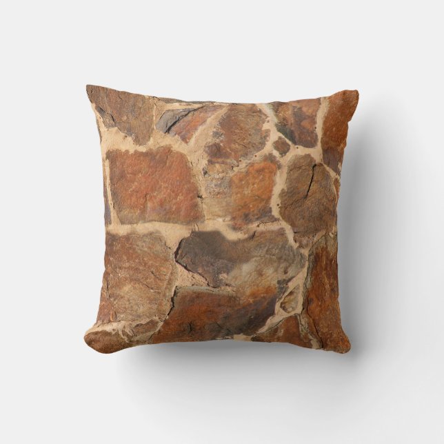 Geology Stone Wall Structure Photo Warm Golden Cushion (Front)