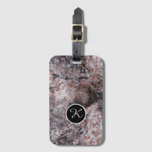 Geology Sweet Pink Rock Texture Custom Monogram Luggage Tag