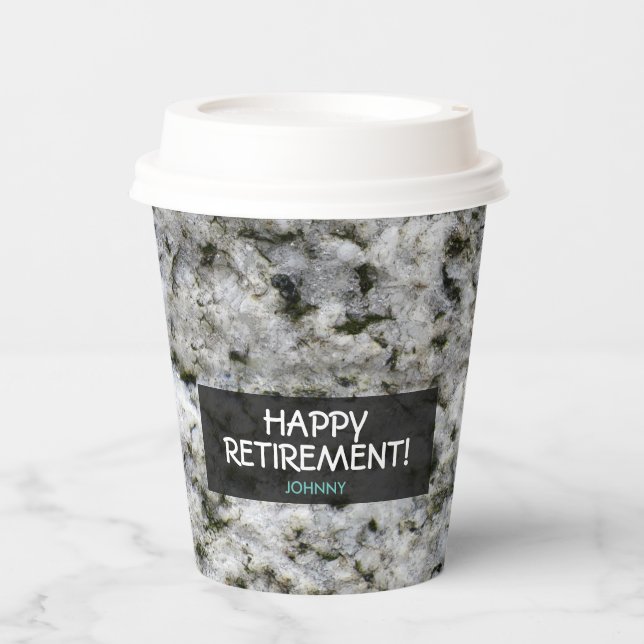 Geology White Granite Rock Label any Text Paper Cu Paper Cups (Front)