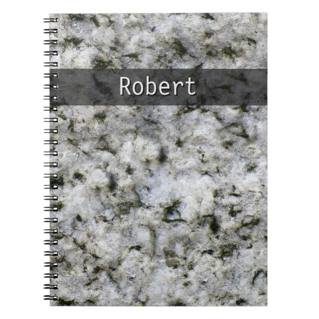 Geology White Granite Rock Texture any Text Notebook (Front)