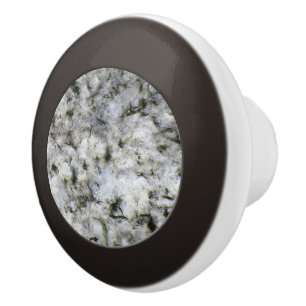 Geology White Granite Rock Texture Ceramic Knob