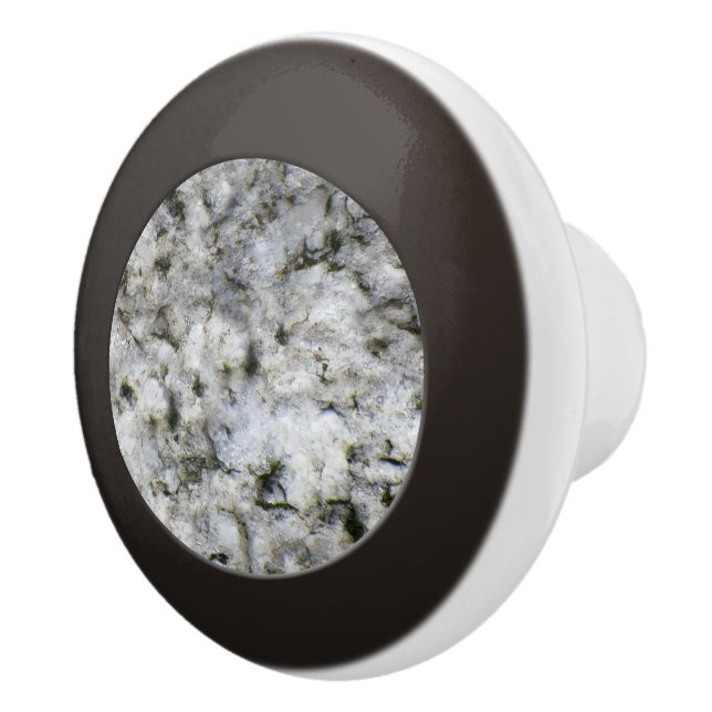 Geology White Granite Rock Texture Ceramic Knob (Right)