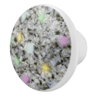 Geology White Rock Texture Pastel Dots Alt2 Ceramic Knob