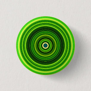 Geomagnetic Green Mandala-25436 3 Cm Round Badge