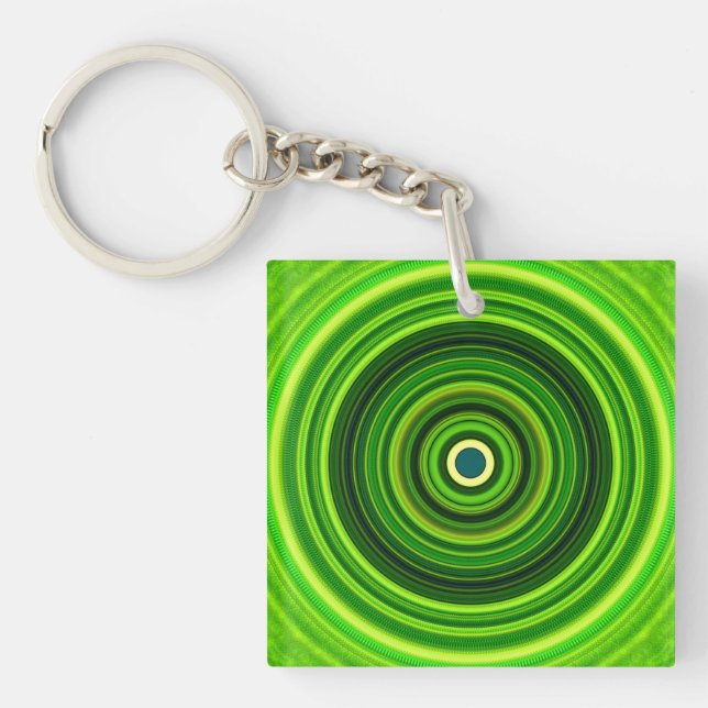 Geomagnetic Green Mandala Key Ring (Front)